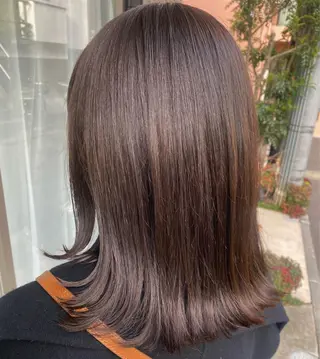 ミディアム カラー グレージュ/透明感/ 韓国ヘア/RISAのヘアスタイル