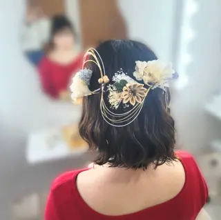 ミディアム ヘアアレンジ 渥美 寿美翔のヘアスタイル