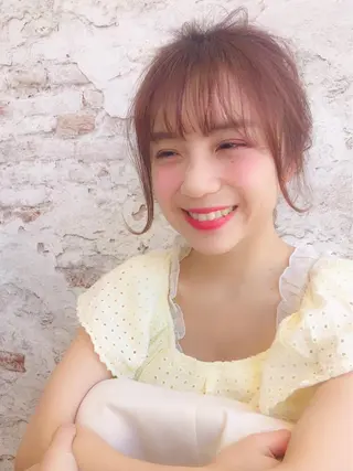 ミディアム カラー ヘアアレンジ 當間 大知のヘアスタイル