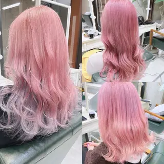 ロング カラー ヘアアレンジ 𝐑𝐈𝐍𝐊𝐀 🐣🩷のヘアスタイル