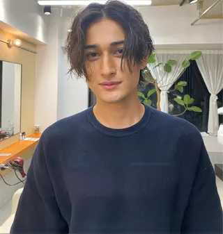 ミディアム メンズ ヒカル/ミディアム パーマ/ロングパーマのヘアスタイル