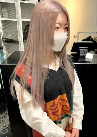 ロング カラー パーマ ヘアアレンジ メンズ キッズ ネイル マツエク・マツパ アイブロウ nico TOKYO 渋谷所属・ブリーチ　ハイトーン 特化🌈フジタハルキのヘアスタイル