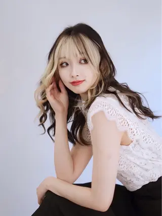 セミロング カラー 韓国×髪質改善💊 似合わせ/武田涼のヘアスタイル