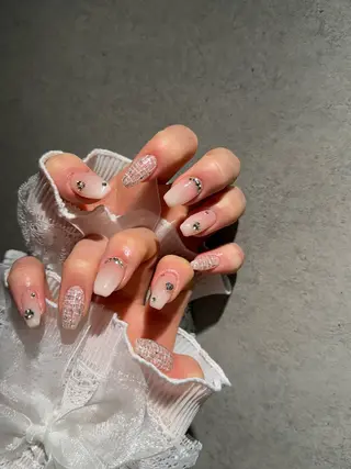 ネイル I-nailロング /ワンホン/キラキラのネイルデザイン