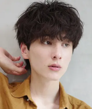 ショート カラー パーマ メンズ キッズ 栄💗レイヤーカット ｜韓国風｜haruのヘアスタイル