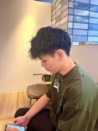 ミディアム パーマ メンズ 森山 聖弥/メンズカットのヘアスタイル