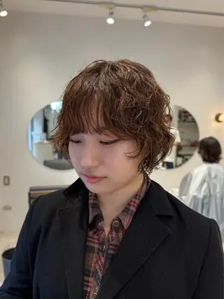 ショート カラー パーマ パーマ/ボブ /レイヤー チヒロのヘアスタイル