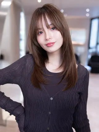 ロング 渋谷/韓国レイヤー 顔まわり特化マサキのヘアスタイル