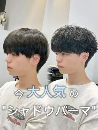 ショート パーマ メンズ calna by ELMO  上ノ井のヘアスタイル