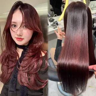 ロング カラー ブリなしWカラー✨️ 髪質改善【タケル】のヘアスタイル