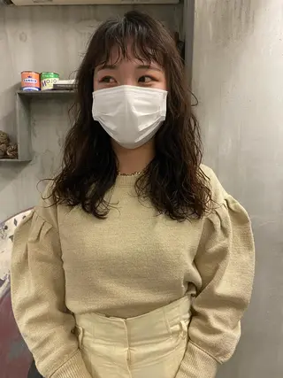 セミロング パーマ お任せヘア☘️☘️ 及川渚のヘアスタイル