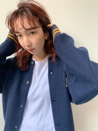 ミディアム パーマ カラー CEINE PATHのヘアスタイル