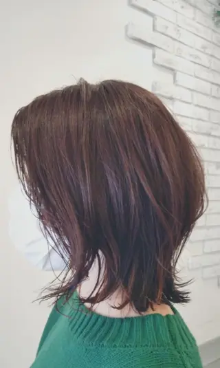 ミディアム カラー 菅原 綾のヘアスタイル