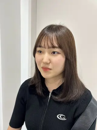 セミロング カラー 愛結 暖色カラー🎀🩰のヘアスタイル