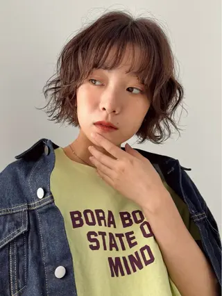 ショート パーマ mee.所属・ボブパーマ/レイヤー ＊エバタハナエのヘアスタイル