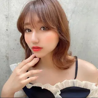 ミディアム カラー あかね☆ヘアアレンジ /ボブ/縮毛矯正のヘアスタイル