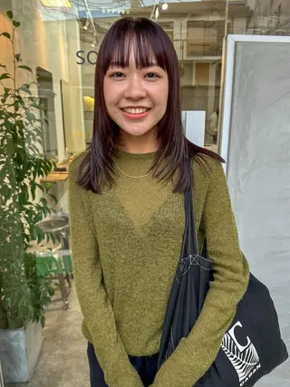 ミディアム カラー パーマ/透明感カラー /ボブ/吉田一生のヘアスタイル