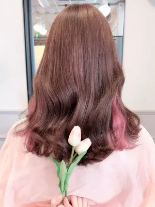 ミディアム SHIN/レイヤー カット×クロスパーマのヘアスタイル