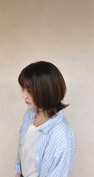 ミディアム コテ巻きパーマ/ 韓国レイヤー/ナオのヘアスタイル