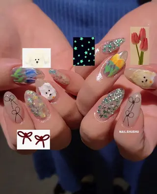 ネイル 3dパーツ/流行り 👧shushu❤️のネイルデザイン