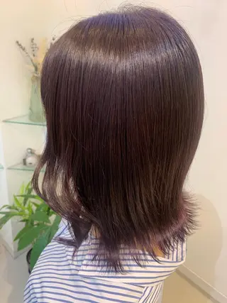 ミディアム カラー 透けるbrown カラー🎗♡yukaのヘアスタイル