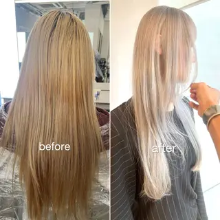 ロング 渋谷ハイトーン/ デザインカラー阿部のヘアスタイル