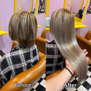 ロング シール＋ちび編み込み エクステ梅田🐨のヘアスタイル