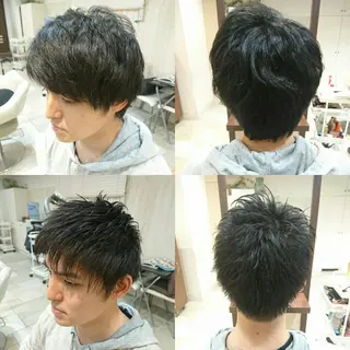 ショート メンズ タッセルボブ× 美髪・髪質改善のヘアスタイル