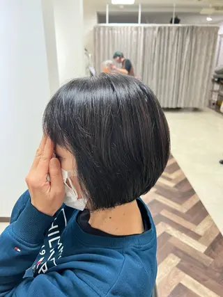 ミディアム 髪質改善/マツパ 垢抜け透明カラー衣笠のヘアスタイル