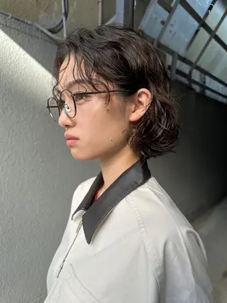 ショート カラー パーマ ボブ/レイヤー/ケア パーマ/リュウタのヘアスタイル