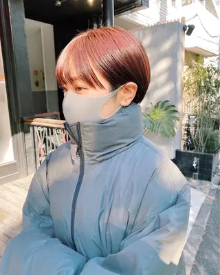 ショート カラー ヘアアレンジ 🎀暖色カラー🎀 ♡yurika♡のヘアスタイル