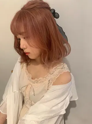 ミディアム カラー ヘアアレンジ 🎀taro ブリーチなしカラーのヘアスタイル