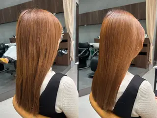 セミロング 🎀ིྀ暖色カラー/ 髪質改善/みどりのヘアスタイル