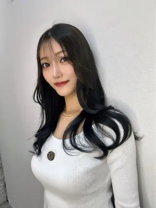 セミロング カラー レイヤーカット BLend 渋谷のヘアスタイル