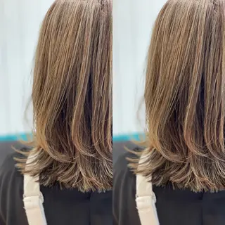 セミロング カラー Snaly カラー特化ページのヘアスタイル