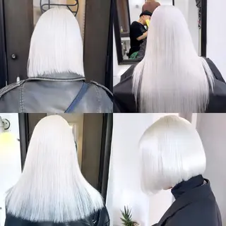 セミロング カラー 艶ハイトーンブリーチ 🌈小林侑雅のヘアスタイル