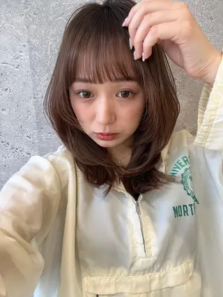 ミディアム 映える顔まわり/前髪 特化 💗 ユキマのヘアスタイル
