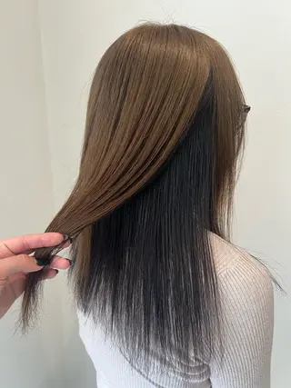 セミロング カラー Lapel green所属・Lapelgreen 森町 / AOIのヘアスタイル