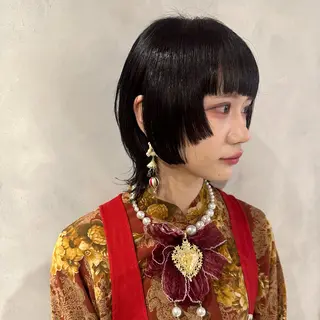 ショート デザインカラー/パー マ🦖外岡咲希🦖のヘアスタイル