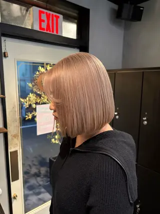 ミディアム カラー パーマ ヘアアレンジ メンズ キッズ HairSignature所属・ブリーチ指名神戸 No.1美容師RENのヘアスタイル