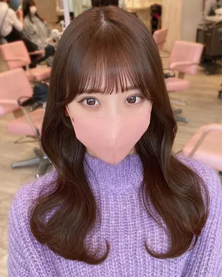 セミロング カラー On所属・顔まわりカット🌟 くびれヘア/寺門遥輝のヘアスタイル