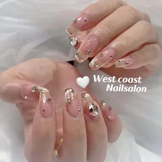 ネイル リボン、ガーリー パーツ放題専門店のネイルデザイン