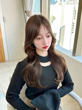 ロング カラー 🇰🇷韓国風くびれ ヘア🇰🇷中村優大のヘアスタイル