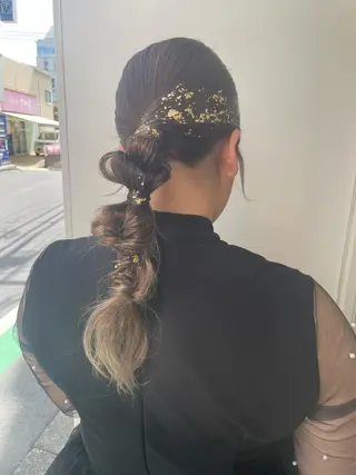 ロング ヘアアレンジ 韓国ヘアメイク🎀/ 縮毛矯正✨山本媛香のヘアスタイル