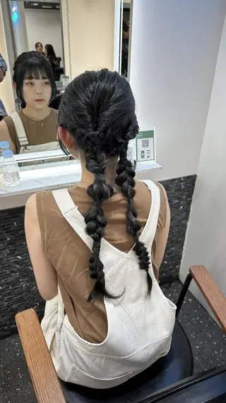 ロング カラー 韓国レイヤーカット要 暗透カラー📓吉祥寺のヘアスタイル