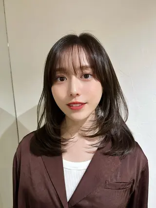 ミディアム カラー 縮毛矯正➕髪質改善➕ レイヤーカット　田畑のヘアスタイル