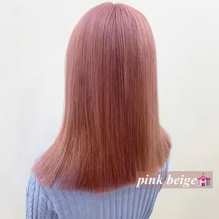 セミロング カラー レイヤー×グレージュ /ピンク🩷mioのヘアスタイル