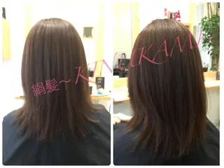 ミディアム セミロング ロング カラー ツヤ髪専門美容師 桑原 和誠のヘアスタイル