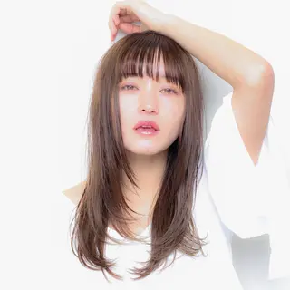 セミロング カラー たぴ。ぱつっとボブ /暖色艶カラー🍒のヘアスタイル