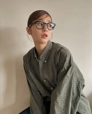 ミディアム 梅田／ベージュ レイヤー／ヌマタのヘアスタイル